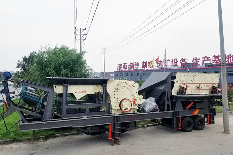 三組合移動破碎站，移動式小型砂石粉碎機