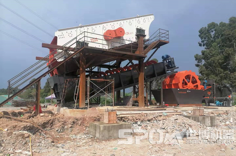 廣東惠州客戶(hù)洗砂現(xiàn)場(chǎng)